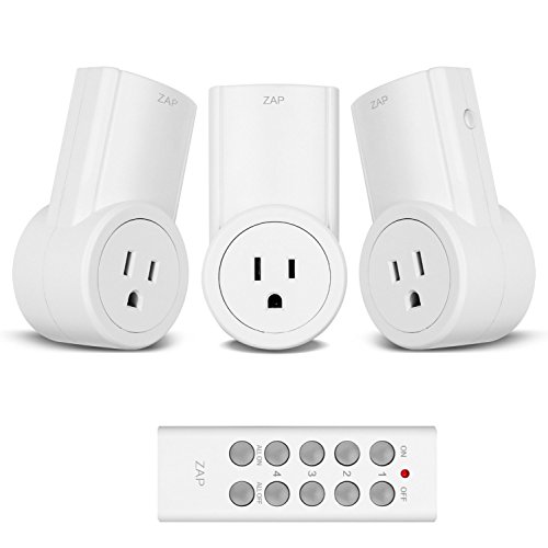 Etekcity Wireless Remote Control Electrical Outlet Switch for Household Appliances, White (Learning Code, 3Rx-1Tx)