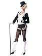 Sexy Dancer Costume Las Vegas Black Tux Showgirl Costume French Kiss Magician Halloween Costume