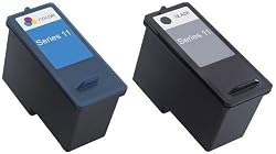2 Pack Remanufactured (Series 11) DELL CN594 and CN596 (1 Black + 1 Color) Ink Cartridges KX701 KX703 for Dell 948 All-In-One, V505 All-In-One, V505w All-In-One Printers