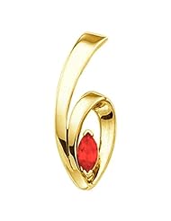 10K Yellow Gold Marquise Cut Ruby Pendant -- LIFETIME WARRANTY