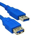 Cmple USB 3.0 A Male to A Female Extension Gold Plated Cable - 6FT (Blue)