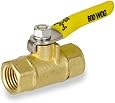 Smith-Cooper International 8140 Series Brass Mini Ball Valve, Inline, Lever Handle, 1/4" NPT Female