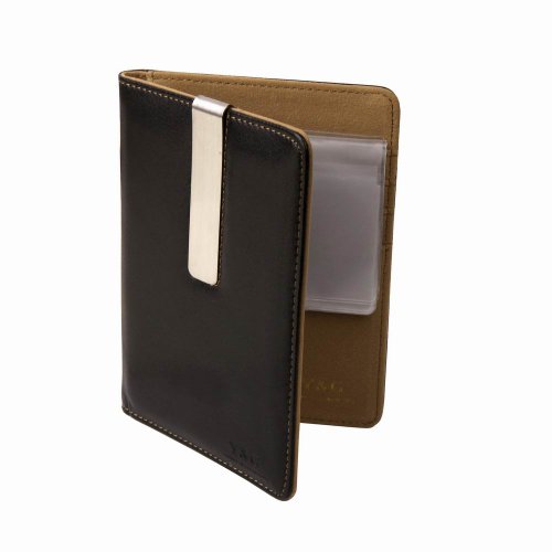 Black brown travel passport cover father s day gift ideas leather passport holder with money clip Y&G PW1002