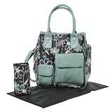 Tippitoes Girl About Town Changing Bag (Turquoise/Black Floral)