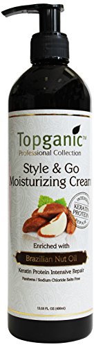 Topganic Style and Go Moisturizing Cream with Brazil Nut Oil, 13.53 Fluid Ounce