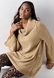 IMAGE OF Roamans Plus Size French Cowl Neck Sweater by Denim 24/7 (TRUE CAMEL,1X)