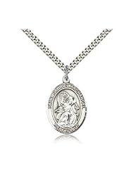 Sterling Silver St. Gabriel the Archangel Pendant w/ chain