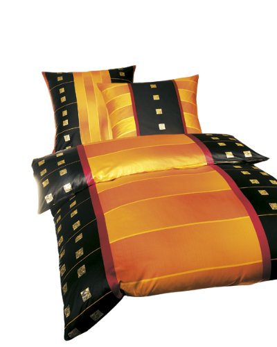Kaeppel G-007160-10D3-VA97 Bettw&auml;sche Cinnebar, Linon, 1x 80 / 80 + 1x 155 / 220 cm, schwarz