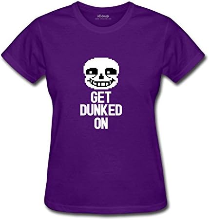 Icoup Women's Funny Undertale Sans Get Dunked On Tee Black Medium Purple