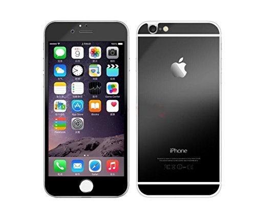 iPhone Screen Protector, Front+Back [3D Touch Compatible] Color Plating Mirror Tempered Glass Screen Protector for iPhone 5/5s/5Se/6/6s/6 Plus/6s Plus (iPhone 5/5s/5se Black)
