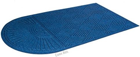 Super-Soaker Half-Oval Standard Color Fabric Edging 73"x41" Blue Indoor Ergonomic Commercial Floor Mat