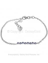 14k White Gold Prong Set Tanzanite Bracelet