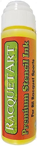 Racquet Art Premium Racquet Stencil Ink - Water Based: Black, Red, White, Blue, Yellow, Silver, Green, Orange, Pink