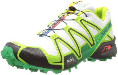 Salomon Men's Speedcross 3 Trail Running,White/Granny Green/Clover Green,12 M US