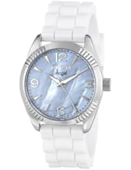Invicta Womens 15876 Angel Blue Mother of Pearl Dial White Strap Watch