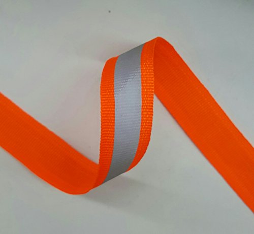 Neon Orange Reflective Glo Grosgrain Ribbon - 3/4