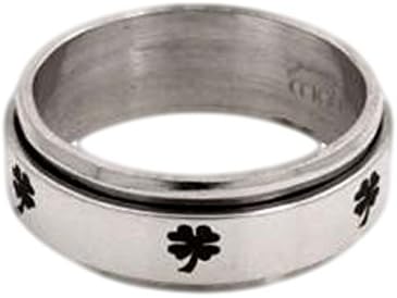 Stunning Shamrock/Four Leaf Clover Spinning Ring : Size 11