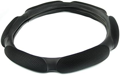 Mekago® Steering Wheel Cover with Cool breathable hole sweat absorbing Safer Comfortable Drive, Multiple Colorsstandard Fit 38cm (Black)