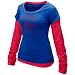 Nike Kansas Jayhawks Ladies Royal Blue-Red Cross Campus Double Layer Long Sleeve Vint...