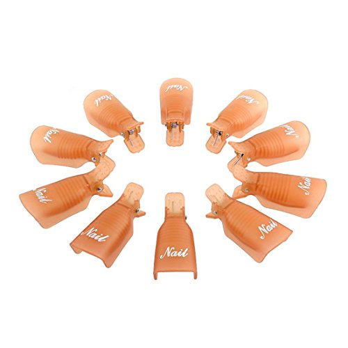 Kingfansion 10PC Plastic Nail Art Soak Off Cap Clip UV Gel Polish Remover Wrap Tool