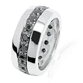 Rafaela Damen-Ring Donata Argento Classico Sterling Silber Zirkonia schwarz 60800107