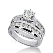 14K White Gold Round Cut Diamond Matching Bridal Set (1.70ct.tw, HI Color, SI2-3 Clarity)