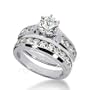 14K White Gold Round Cut Diamond Matching Bridal Set (1.80ct.tw, HI Color, SI2-3 Clarity)