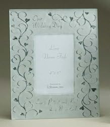 "Our Wedding Day" Glass 4" x 6" Photo Picture Frame Gift
