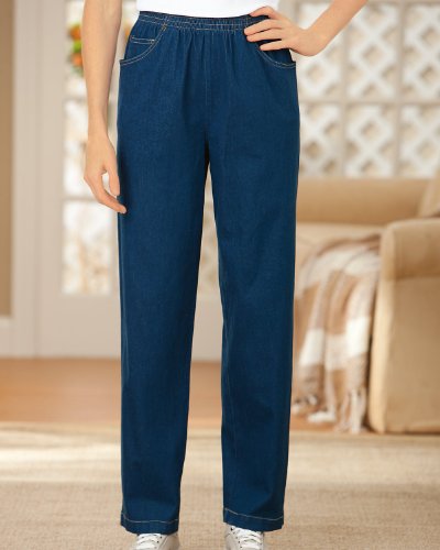 "Koret Pull-On Denim Jeans, Petite"