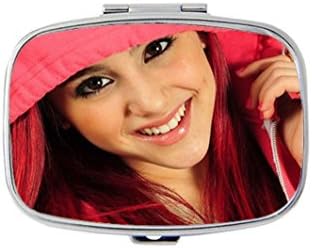 Ariana Grande Custom Silver Stylish, slim design Pill Box Holder，rectangle Medicine Vitamin Organizer Pill case