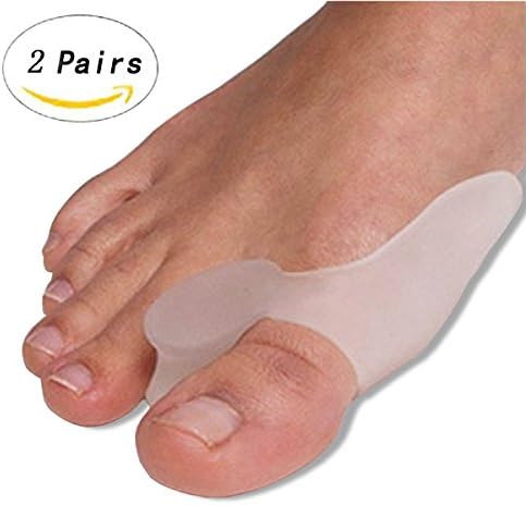 Set of 2 Pairs - Anfimu Bunion Relief 2 Big Toe Protectors for Bunions Treatment Bunion Gel Toe Separators, Spacers, Straightener and Spreader for a Perfect Toe Alignment and Bunion Pain Relief
