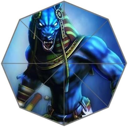 Anubis Background Triple Folding Rain Umbrella/Parasol/Sun Umbrellas