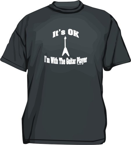 It's OK I'm With The Guitar Player Kids T Shirt 2T-Green