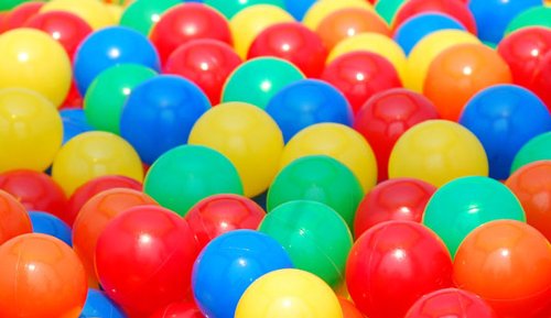 500 bunte Bälle, 5 Farben Bällebad CE-Zeichen!