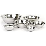 ChefLand Mixing Bowls Standard Weight Stainless Steel, Mirror Finish, 3/4, 11/2, 3, 4, 5, and 8 Qt. (Set of 6)