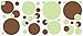 RoomMates RMK1408SCS Just Dots Green and Brown Peel & Stick Wall Decals, 31 Count