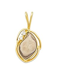 Gold Coral Pendant with Diamonds in 14K Yellow Gold