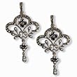 Fleur-de-lis Silver Sapphire Natural Seed Pearl Earrings - Dahlia Vintage Collection Fleur-de-lis Silver Sapphire Natural Seed Pearl Earrings - Dahlia Vintage Collection