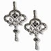 Fleur-de-lis Silver Sapphire Natural Seed Pearl Earrings - Dahlia Vintage Collection