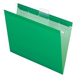 Pendaflex 42626 Ready Tab Colored Reinforced Hang Letter Folder, 1/5 Cut, Bright Green, 25/box