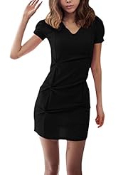 Sexy Polyester Puff Sleeves Short Sleeves Round Neck  Dress