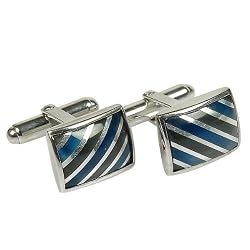 Valentine Gift for Men Sterling Silver Onyx Gemstone Cufflink Set (cflng252)