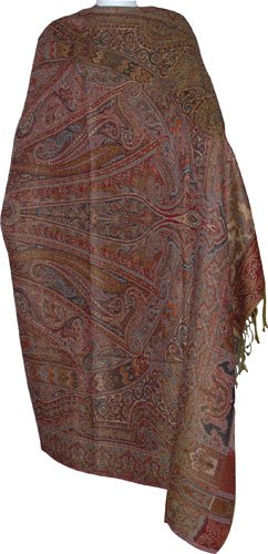 Gebets Schal Schurwolle Paisley-Jacquard Muster