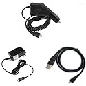 HTC EVO 4G Sprint Combo Rapid Car Charger + Home Wall Charger + USB Data Charge Sync Cable for HTC EVO 4G Sprint