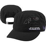 NFL Women's Baltimore Ravens Goal-2-Go Military Cap (Black, One Size Fits All)