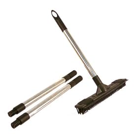 The Amazing Rubber Broom - Use Wet or Dry - Grabs Pet Hair and Dust - 3-Length Handle by HI