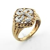 Technibond Gold Over Sterling Silver Diamond Accented Pinwheel Ring Size 6