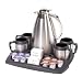 Executive Style Oggi 6 Piece Portable Coffee/Tea Center with Stainless Steel Thermal Press 1L Carafe & 4 (8oz) Mugs & Tray