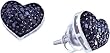 Stunning Black Diamond Heart Shaped Earring Studs 0.41 Ctw. 10k White Gold