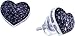 Stunning Black Diamond Heart Shaped Earring Studs 0.41 Ctw. 10k White Gold